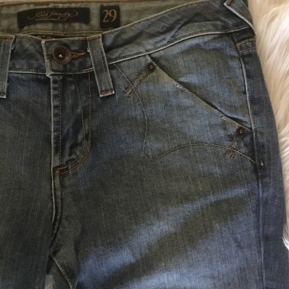 HOST PICK- ED HARDY AUDIGIER Y2K EMBROIDERED JEANS/ SIZE 29/NEW CONDITION - Picture 8 of 10